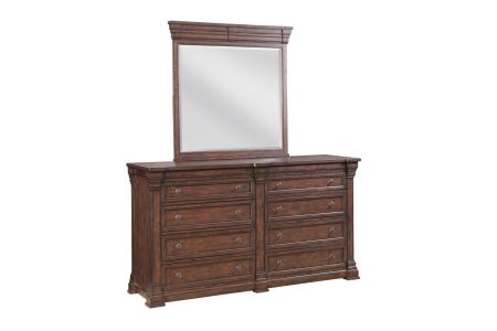 American Woodcrafters Kestrel Hills Dresser and Mirror
