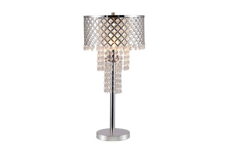 Crown Mark Glam Mesh Crystal Silver Table Lamp