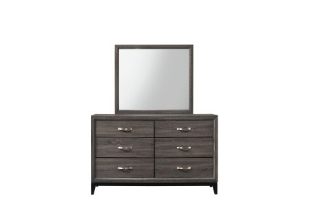 CrownMark Akerson Grey Dresser and Mirror