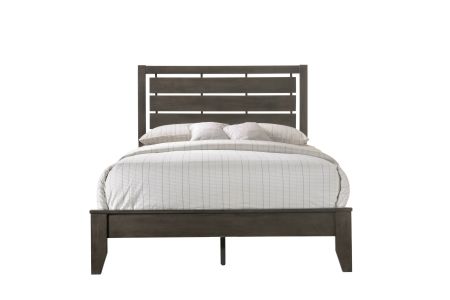 Crown Mark Evan Grey Bed with Headboard, Footboard and Rails