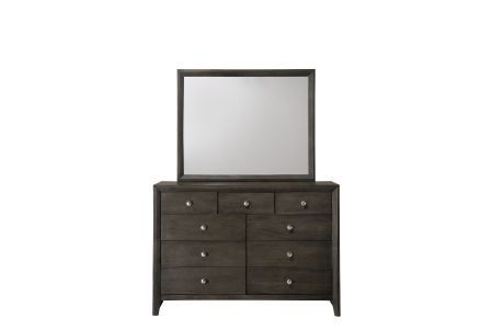 Crown Mark Evan Grey Dresser and Mirror Set