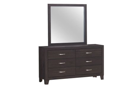 CrownMark Hopkins Brown Dresser and Mirror Set