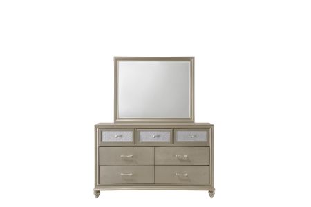 CrownMark Lila Dresser and Mirror Set