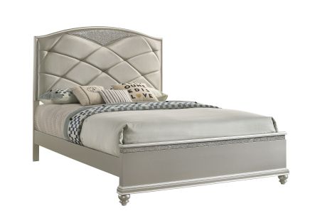 Crown Mark Valiant Bed with Headboard, Footboard and Rails