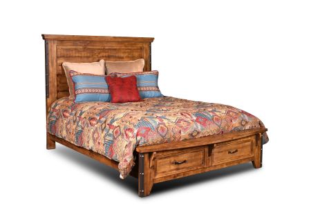 Horizon Homes Urban Rustic Bed with Headboard, Footboard, and Rails