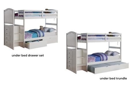 Donco White Mission Stairway Bunkbed