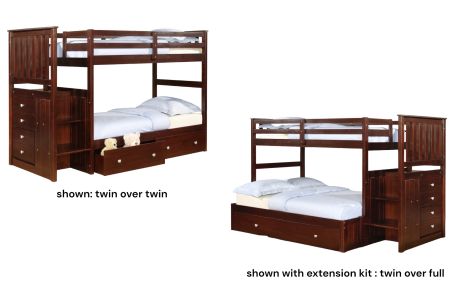 Donco White Mission Stairway Bunkbed