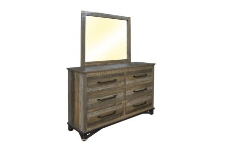 IFD Loft Brown Dresser and Mirror