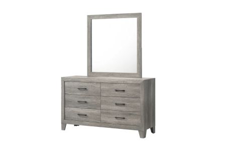 CrownMark Hopkins Driftwood Dresser and Mirror
