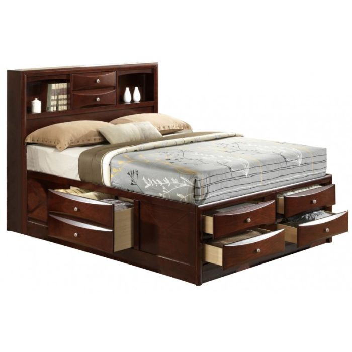 Crown Mark Emily Dark Cherry Bed