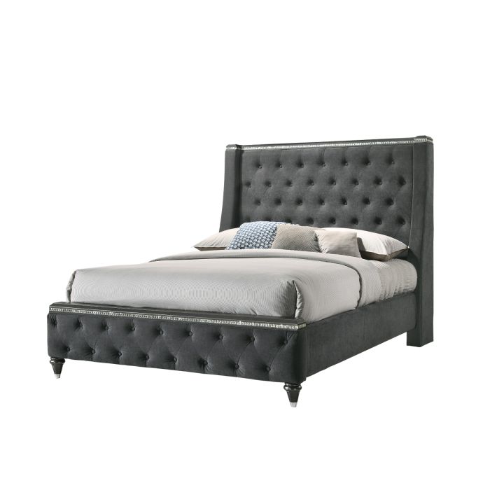 CrownMark Giovani Bed with Headboard, Footboard and Rails