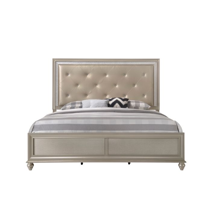 Crown Mark Lila Bed with Headboard, Footboard and Rails