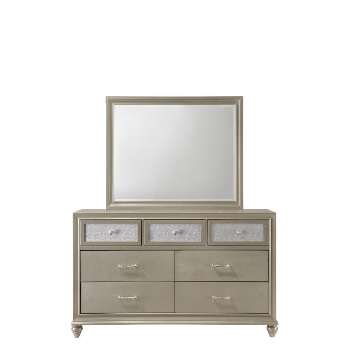 CrownMark Lila Dresser and Mirror Set