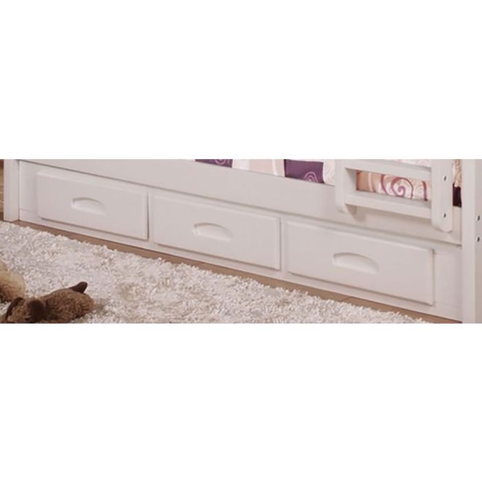 Donco White Twin 3 Underbed Drawers