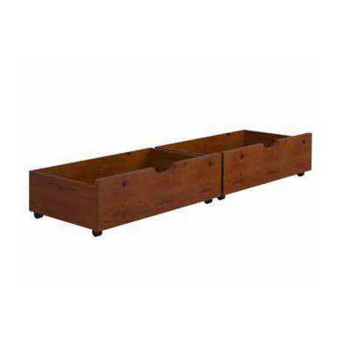 Donco Light Espresso Twin Dual Underbed Drawers