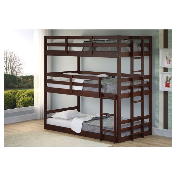 Donco Cappuccino Twin over Triple Bunkbed