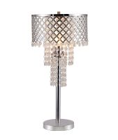 Crown Mark Glam Mesh Crystal Silver Table Lamp