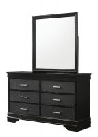 Crown Mark Amalia Black Dresser and Mirror Set
