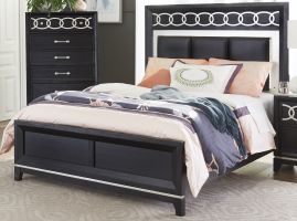 Kith Hollywood Black Bed with Headboard, Footboard and Rails