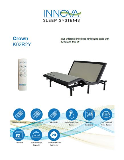 Innova Crown King 1 Piece Adjustable Bed