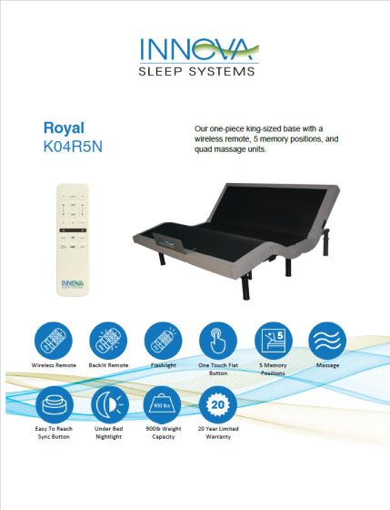 Innova Royal King 1 Piece Adjustable Bed