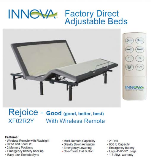 Innova Royal King 1 Piece Adjustable Bed